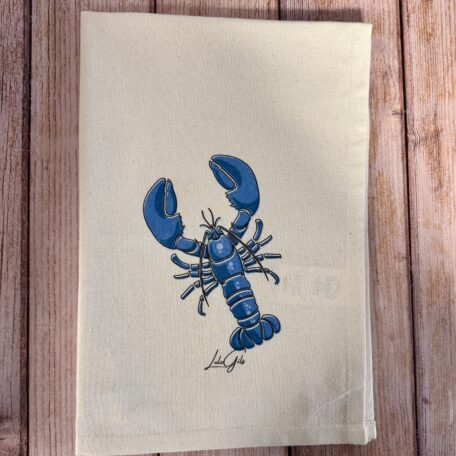 Torchon coton bio Homard bleu pt format -Les Scrapouz