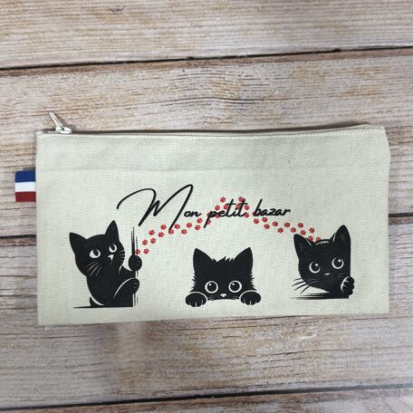 Trousse 100 % coton Chats noirs - Les Scrapouz